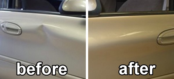 car door repair before after