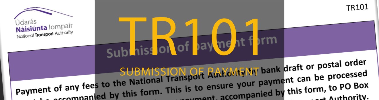 form tr 101 submission of payment