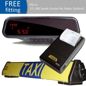 Alberen mirror taxi meter printer and roof sign bundle